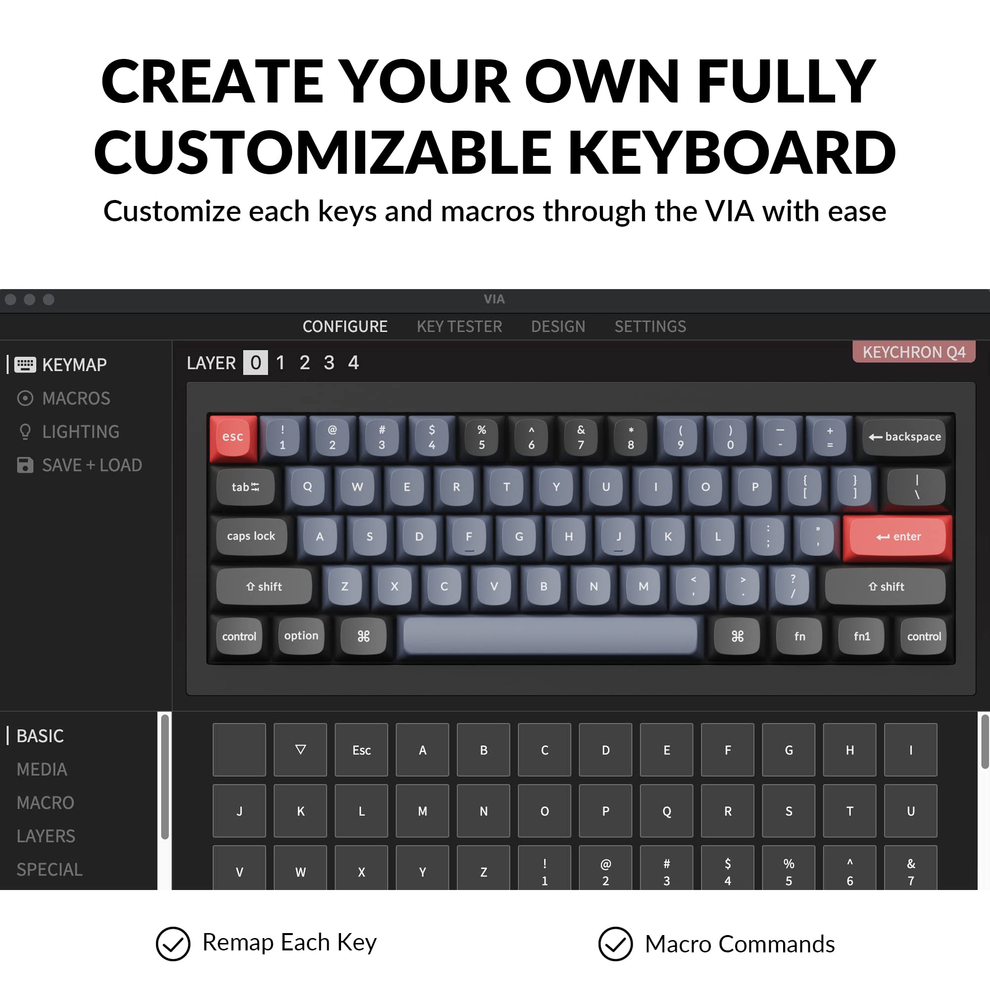 Amazon | Keychron Q4 有線カスタムメカニカルキーボード 60